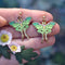 Botanical Bright - Luna Moth Dangle Earrings: Gold