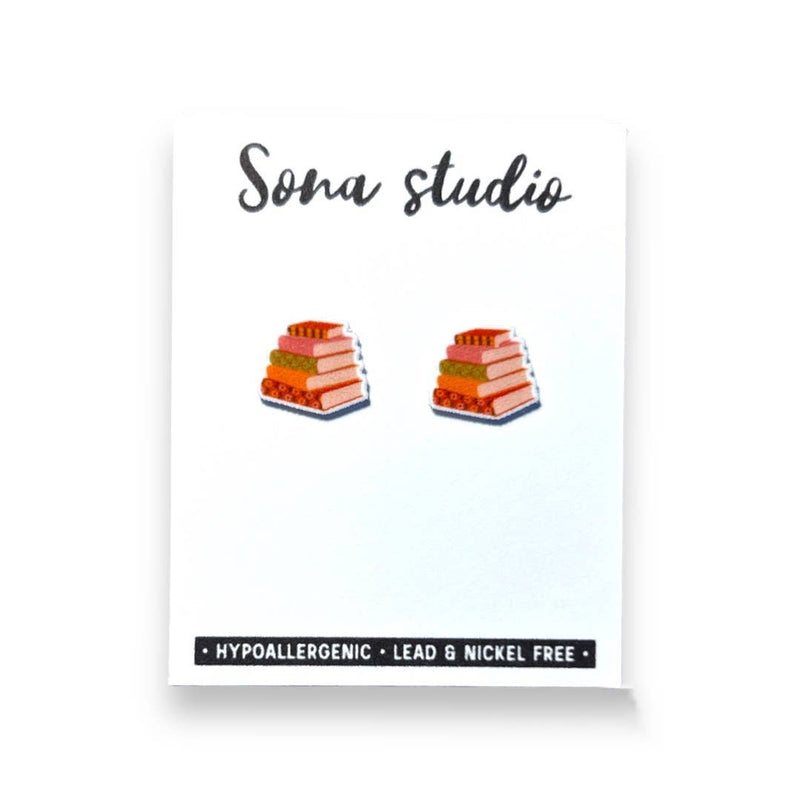 Sona Studio - Groovy Book Earrings