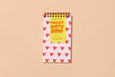 And Here We Are - Letterpress Small Spiral Notebook—Red Hearts (Cute, Love)