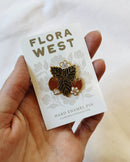 Flora West Design - Strawberry Enamel Pin For Flower, Nature, Garden lovers