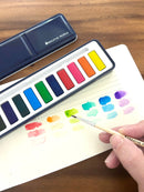 Breathe People - Watercolor Set- 12 Artist Grade Color Tin + Wood Paintbrush