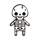 These Are Things - Skeleton Baby Enamel Pin: 1" tall