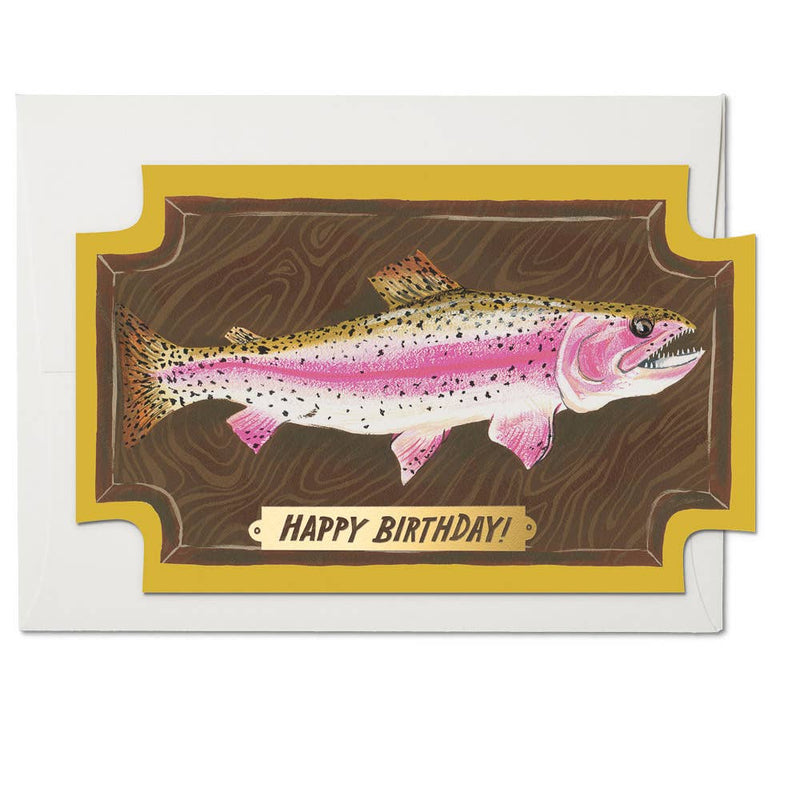 Red Cap Cards - Mounted Fish birthday greeting card