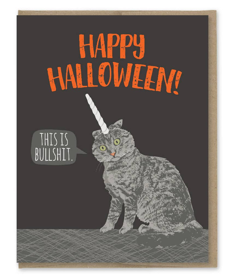 Modern Printed Matter - Halloween Unicorn Kitty Card