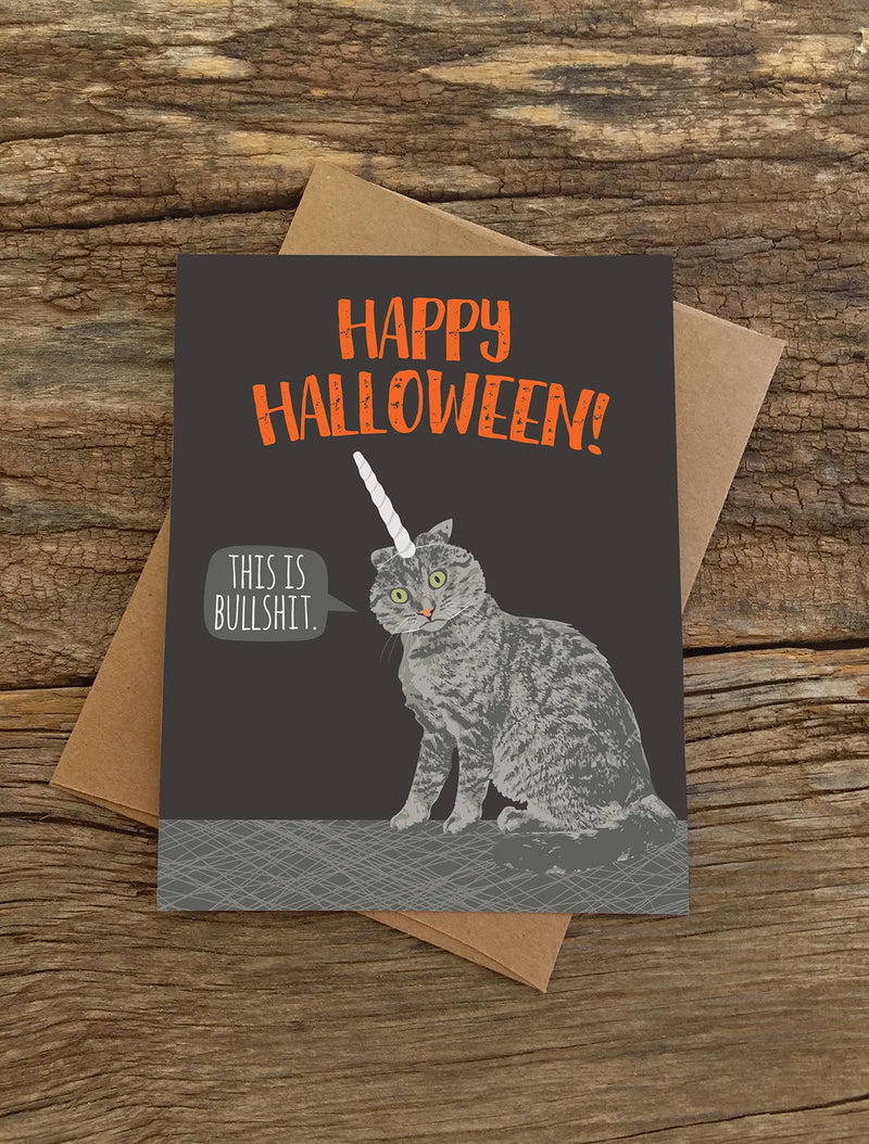 Modern Printed Matter - Halloween Unicorn Kitty Card