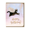 Amy Rose Moore Illustration - BIRTHDAY - Magical Flying Cat - Greeting Card 
