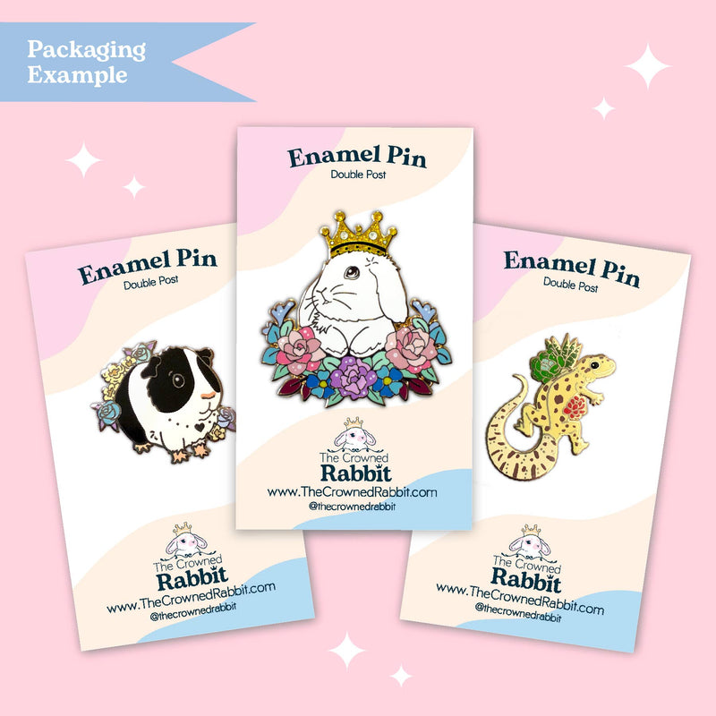 The Crowned Rabbit - Black Netherland Dwarf Rabbit Enamel Pin