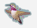 Soy Moss Art - Calliope Hummingbird Glitter Sticker