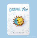 Lucky Sardine - Celestial Sun & Moon, Cosmic Stars, Retro Vintage Enamel Pin