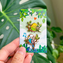 Thousand Skies - Enamel Pin -  Blue and Green Budgie Birds Pin Set