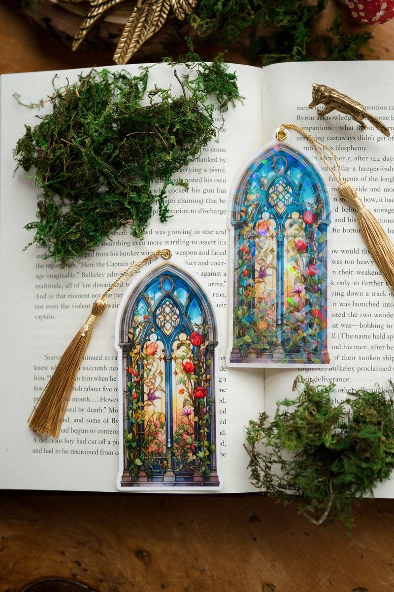 The Bookish Atelier - Sunrise Fantasy Arch Bookmark: Iridescent Stained Glass