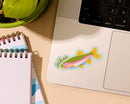 And Here We Are - Vinyl Sticker—Rainbow Trout (Yikes)