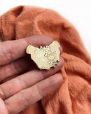 Flora West Design - Hands Offering Flowers Enamel Pin