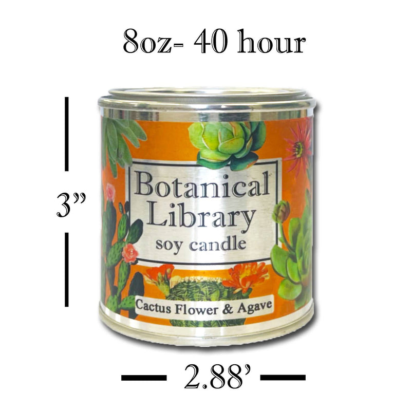 Fly Paper Products - Desert Cactus Botanical Library 8oz Soy Candle w Succulents