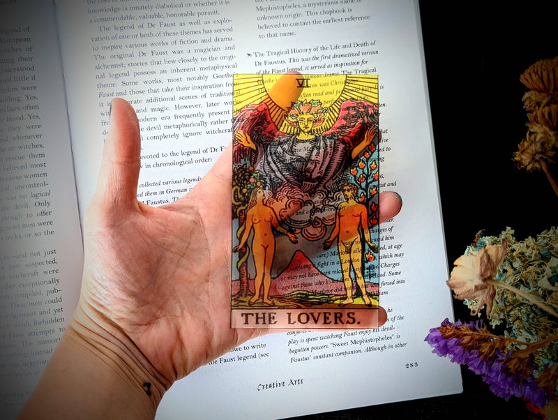 Dark Veinlet - Clear Bookmark - The Lovers Tarot Witch Occult