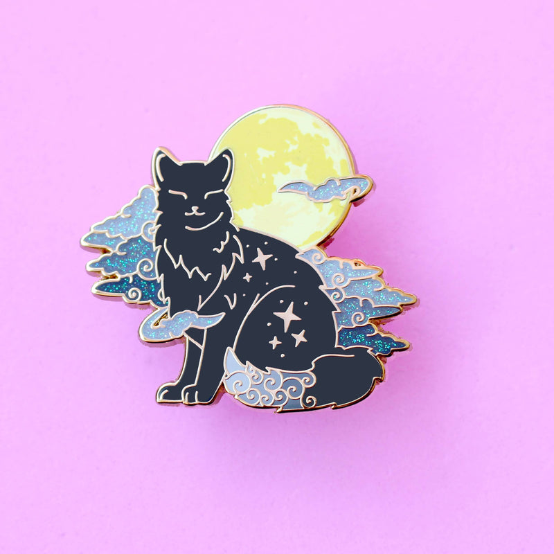 Glitter Punk - Fog Cat Enamel Pin