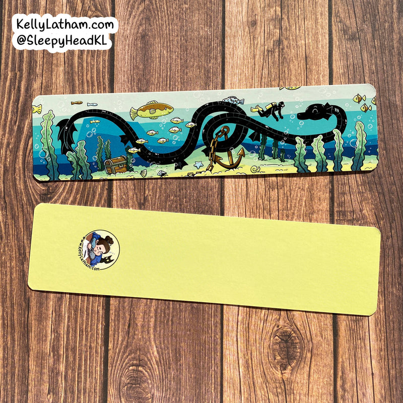 Kelly Latham Art - Sea Monster Ocean Myth Bookmark Bookstore Reading Cute Sea