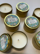 Fly Paper Products - Gentle Reader 4oz Soy Gold Candle Earl Grey + Honey + Apple