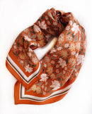 Flora West Design - 100% Silk Bandana Scarf - Botanical Garden Floral Western