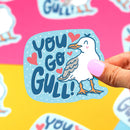 Turtle's Soup - You Go Gull Seagull Animal Pun Friendship Vinyl Sticker