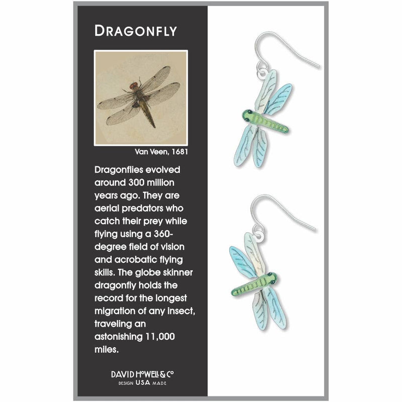 David Howell and Company - Dragonfly Earrings, Green