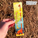 Kelly Latham Art - Dinosaur Clouds Bookmark - Cute Funny Dinos Brontosaurus