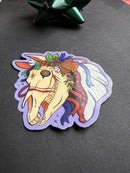 Fox and Brambles - Mari Lwyd Yule Christmas Sticker