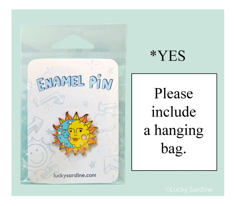 Lucky Sardine - Celestial Sun & Moon, Cosmic Stars, Retro Vintage Enamel Pin