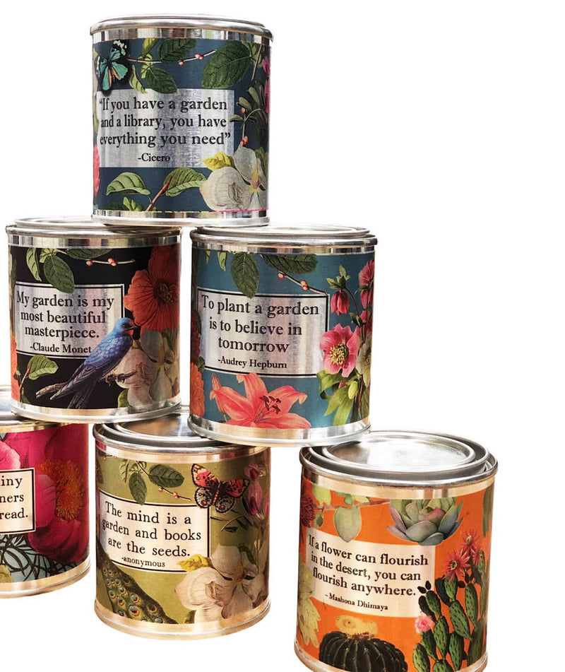 Fly Paper Products - Spring Botanical Library 8oz Soy Candle with Artist Quote