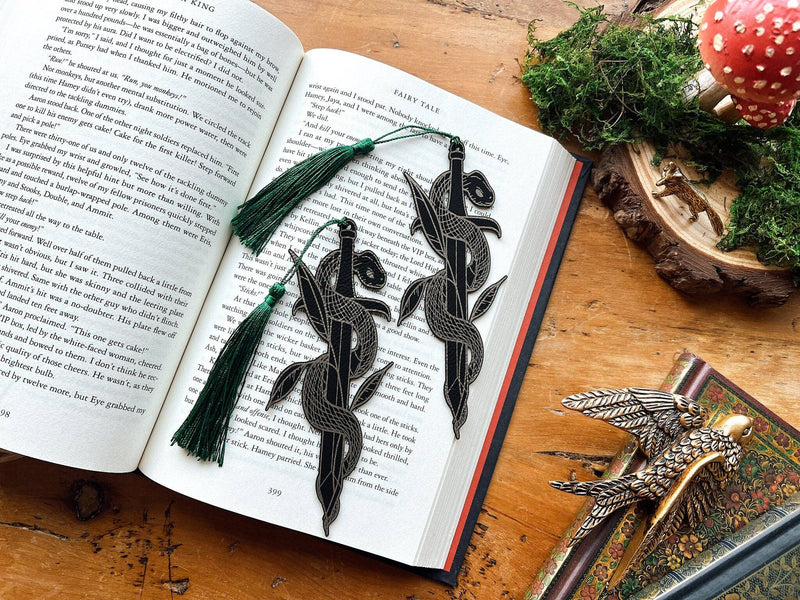 The Bookish Atelier - Serpent's Blade Faux Leather Bookmark