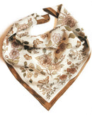 Flora West Design - 100% Silk Bandana Western Floral & Butterfly  – 23” Square