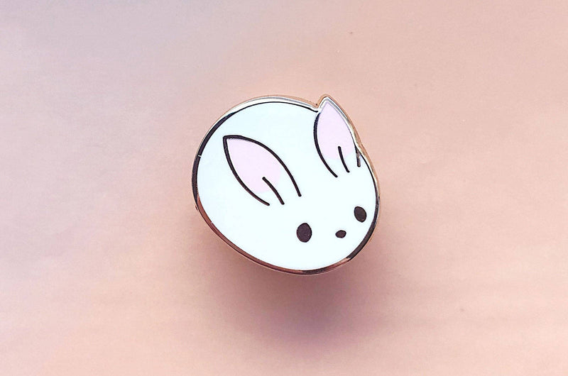 Alum and Ink - Bunny Bun Enamel Pin: Rubber Pin Back