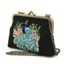 COMECO INC - Peacock Embroidered Kisslock Bag