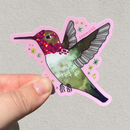 Soy Moss Art - Anna's Hummingbird Glitter Sticker