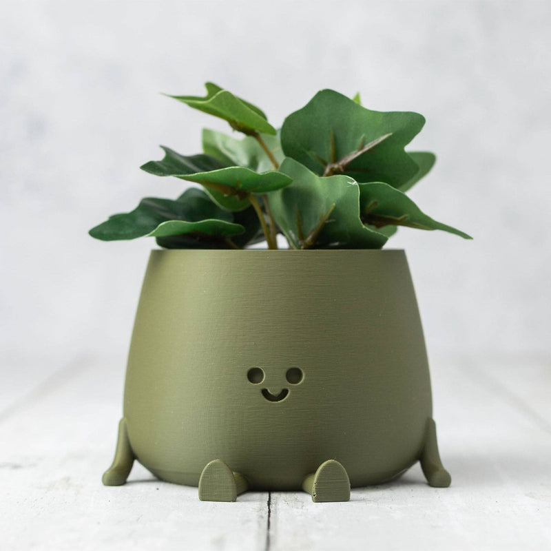 Ingadi - Happy Pot Planter - Matte Green: Medium