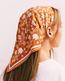 Flora West Design - 100% Silk Bandana Scarf - Botanical Garden Floral Western