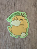 Sadsquatch - Psyduck Migraine - Cute Pokemon Nintendo Game Vinyl Sticker