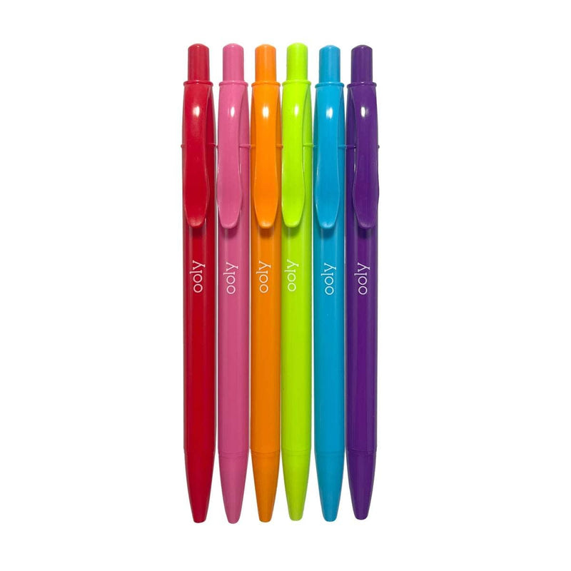 OOLY - Bright Writers Colored Ballpoint Pens - Set of 6