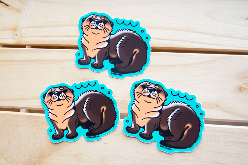 Curlworks - Otter 2 - 3" Vinyl Sticker