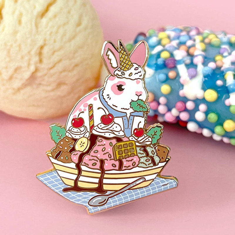 The Crowned Rabbit - Ice Cream Rabbit Enamel Pin