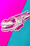 Fox and Brambles - Ivory Pink Dragon Skull Vinyl Sticker
