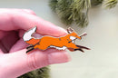 Alum and Ink - Red Fox Thief Enamel Pin: Rubber Pin Back
