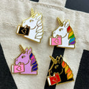 Rather Keen - Bookish Unicorn enamel pin - in 4 colors - Medieval