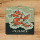 Pine Bones - Salmon Wildflowers - Durable & Weatherproof Sticker 