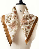 Flora West Design - 100% Silk Bandana Western Floral & Butterfly  – 23” Square