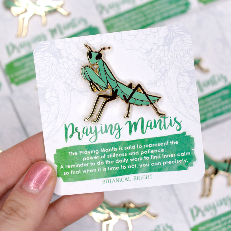 Botanical Bright - Praying Mantis Enamel Pin