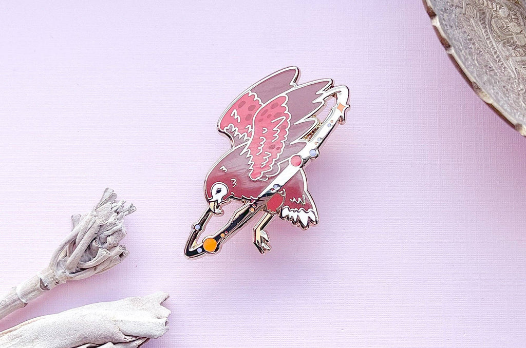 Matter Hawk Pin Alum and Ink - Cosmic Hawk Enamel Pin: Rubber Pin Back – The Painted ...