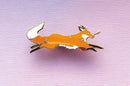 Alum and Ink - Red Fox Thief Enamel Pin: Rubber Pin Back