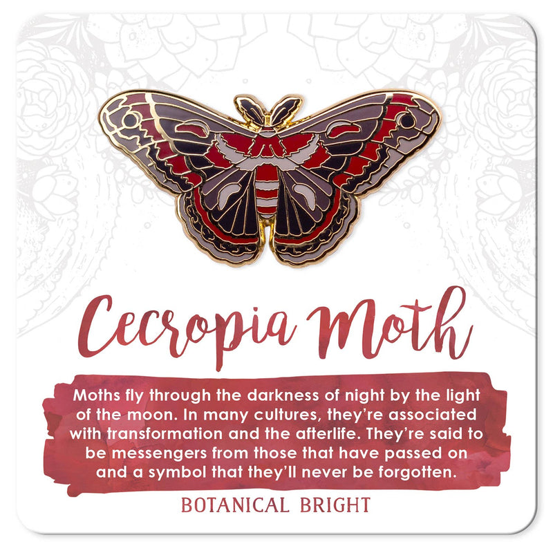 Botanical Bright - Cecropia Moth Enamel Pin
