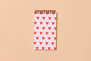And Here We Are - Letterpress Small Spiral Notebook—Red Hearts (Cute, Love)
